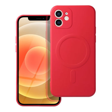 Гръб SILICONE MAG COVER съвместим с MagSafe за IPHONE 12 Mini червен