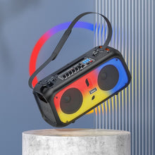 Заредете изображение във визуализатора на галерията – Безжична колонка HOCO (bluetooth) + 2 x wireless microphones BS54 черен
