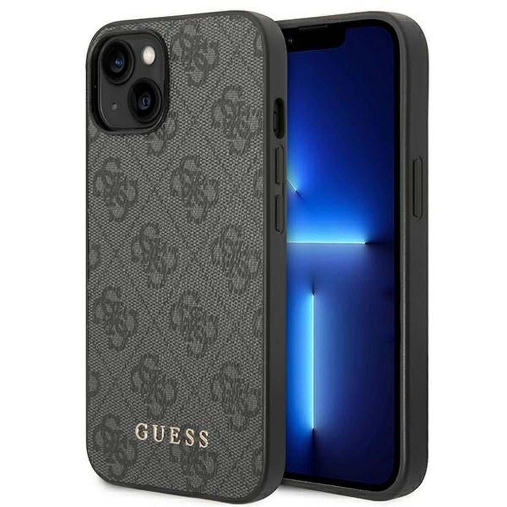 Оригинален гръб GUESS за IPHONE 14 GUHCP14SG4GFGR (4G Златист Logo) сив