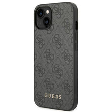 Заредете изображение във визуализатора на галерията – Оригинален гръб GUESS за IPHONE 14 GUHCP14SG4GFGR (4G Златист Logo) сив
