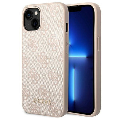 Оригинален гръб GUESS за IPHONE 14 GUHCP14SG4GFPI (4G Златист Logo) розов