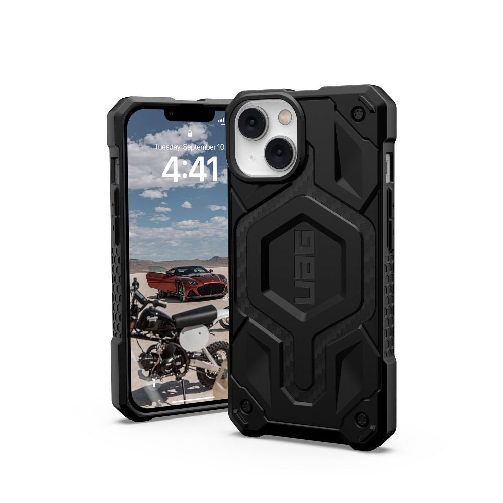 Оригинален гръб ( UAG ) Urban Armor Gear Monarch case for IPHONE 14 PLUS compatible with MagSafe carbon fiber