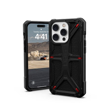 Заредете изображение във визуализатора на галерията – Гръб UAG Urban Armor Gear MONARCH за IPHONE 14 Pro kevlar черен
