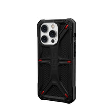 Заредете изображение във визуализатора на галерията – Гръб UAG Urban Armor Gear MONARCH за IPHONE 14 Pro kevlar черен
