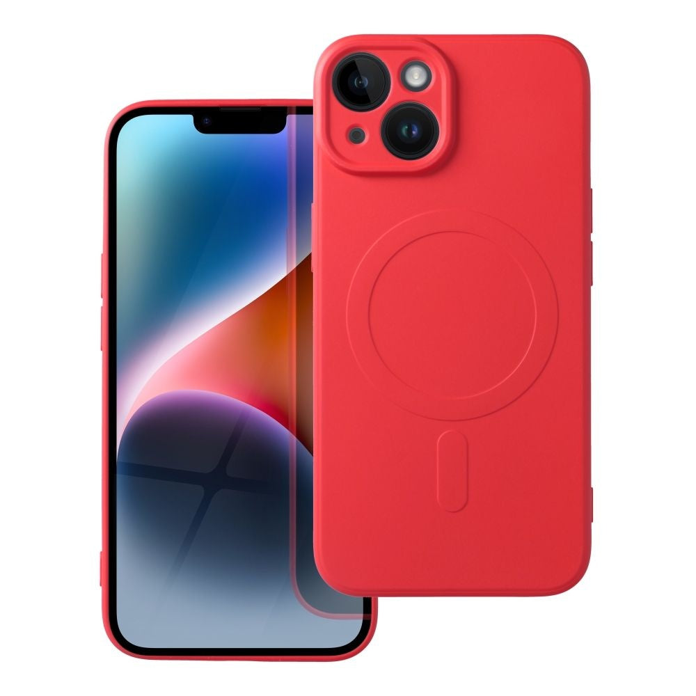 Гръб SILICONE MAG COVER съвместим с MagSafe за IPHONE 14 червен