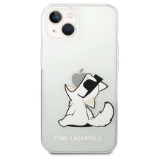 Заредете изображение във визуализатора на галерията – Оригинален гръб KARL LAGERFELD за IPHONE 14 Plus KLHCP14MCFNRC (Choupette Eat) прозрачен
