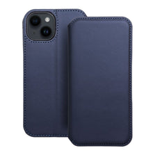 Заредете изображение във визуализатора на галерията – Калъф тип книга DUAL POCKET за IPHONE 14 тъмно син
