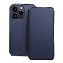 Заредете изображение във визуализатора на галерията – Калъф тип книга DUAL POCKET за IPHONE 14 Pro тъмно син
