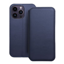 Заредете изображение във визуализатора на галерията – Калъф тип книга DUAL POCKET за IPHONE 14 Pro Max тъмно син
