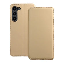 Заредете изображение във визуализатора на галерията – Калъф тип книга DUAL POCKET за SAMSUNG S23 Plus златист
