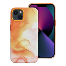 Заредете изображение във визуализатора на галерията – Гръб LEATHER MAG COVER за IPHONE 13 оранжев splash
