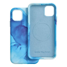 Заредете изображение във визуализатора на галерията – Гръб LEATHER MAG COVER за IPHONE 11 Pro Max син splash
