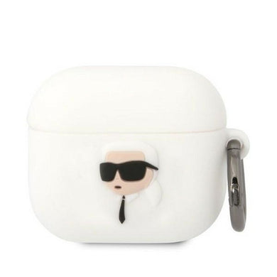 Оригинален калъф KARL LAGERFELD за APPLE Airpods 3 KLA3RUNIKH (3D Sil NFT Karl) бял