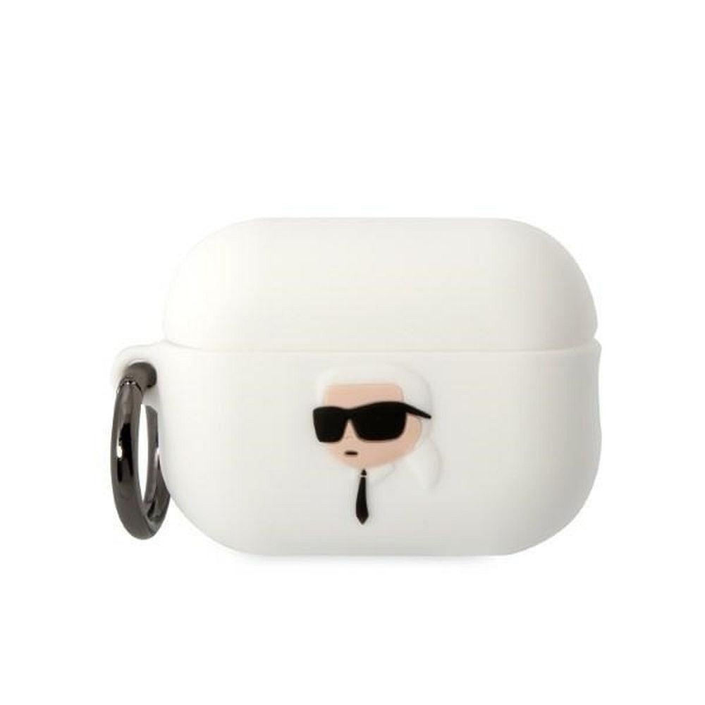 Оригинален калъф KARL LAGERFELD за APPLE Airpods 2 KLAP2RUNIKH (3D Sil NFT Karl) бял