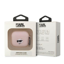 Заредете изображение във визуализатора на галерията – Оригинален калъф KARL LAGERFELD за APPLE Airpods 3 KLA3RUNCHP (3D Sil NFT Choupette) розов
