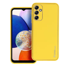 Заредете изображение във визуализатора на галерията – Гръб LEATHER за SAMSUNG A14 5G / A14 4G жълт
