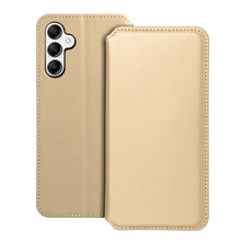 Заредете изображение във визуализатора на галерията – Калъф тип книга DUAL POCKET за SAMSUNG A14 4G / A14 5G златист
