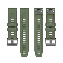 Заредете изображение във визуализатора на галерията – Силиконова каишка за GARMIN FENIX 3 / 3HR / 5X / 6X / 6X Pro / 7X / 7X Pro тъмно зелена (4)
