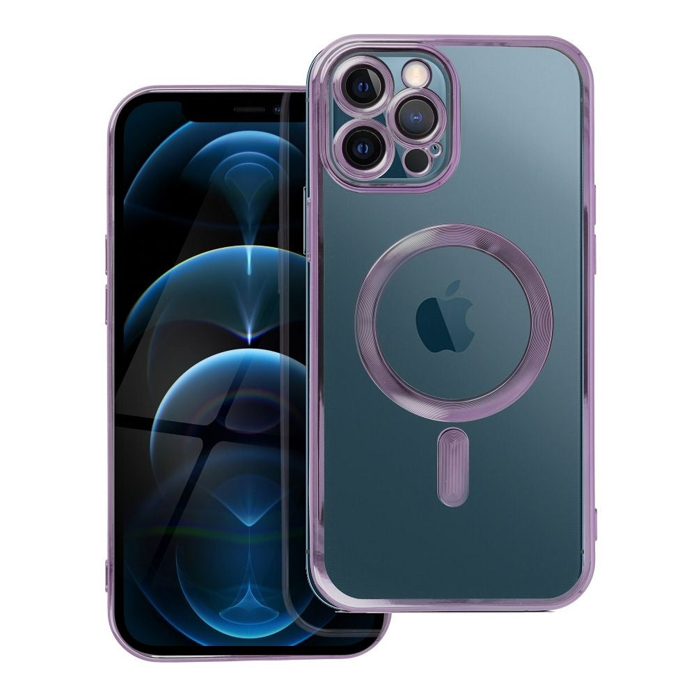 Гръб ELECTRO MAG COVER съвместим с MagSafe за IPHONE 12 Pro Max deep лилав