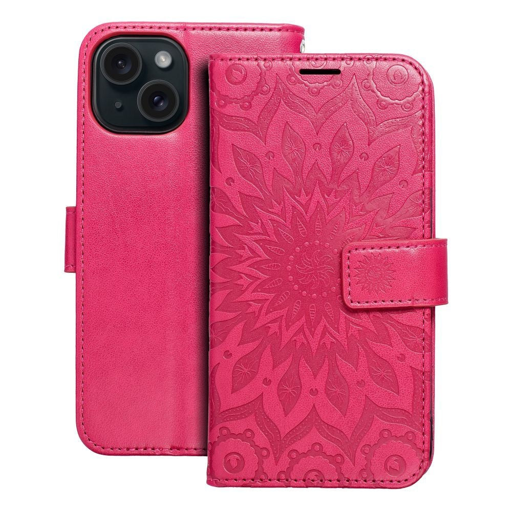 Калъф тип книга MEZZO за IPHONE 15 mandala магента