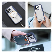 Заредете изображение във визуализатора на галерията – Калъф тип книга DUX DUCIS SKIN X PRO съвместим с MagSafe за IPHONE 15 Pro син
