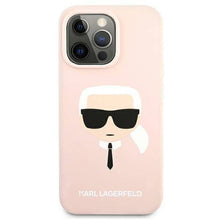 Заредете изображение във визуализатора на галерията – Оригинален гръб KARL LAGERFELD за IPHONE 13 Pro KLHCP13LSLKHLP (Silicone K. Head) light розов
