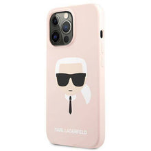 Заредете изображение във визуализатора на галерията – Оригинален гръб KARL LAGERFELD за IPHONE 13 Pro KLHCP13LSLKHLP (Silicone K. Head) light розов
