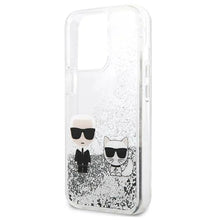 Заредете изображение във визуализатора на галерията – Оригинален гръб KARL LAGERFELD за IPHONE 13 Pro KLHCP13LGKCS (Liquid Glitter K&amp;C) сребрист
