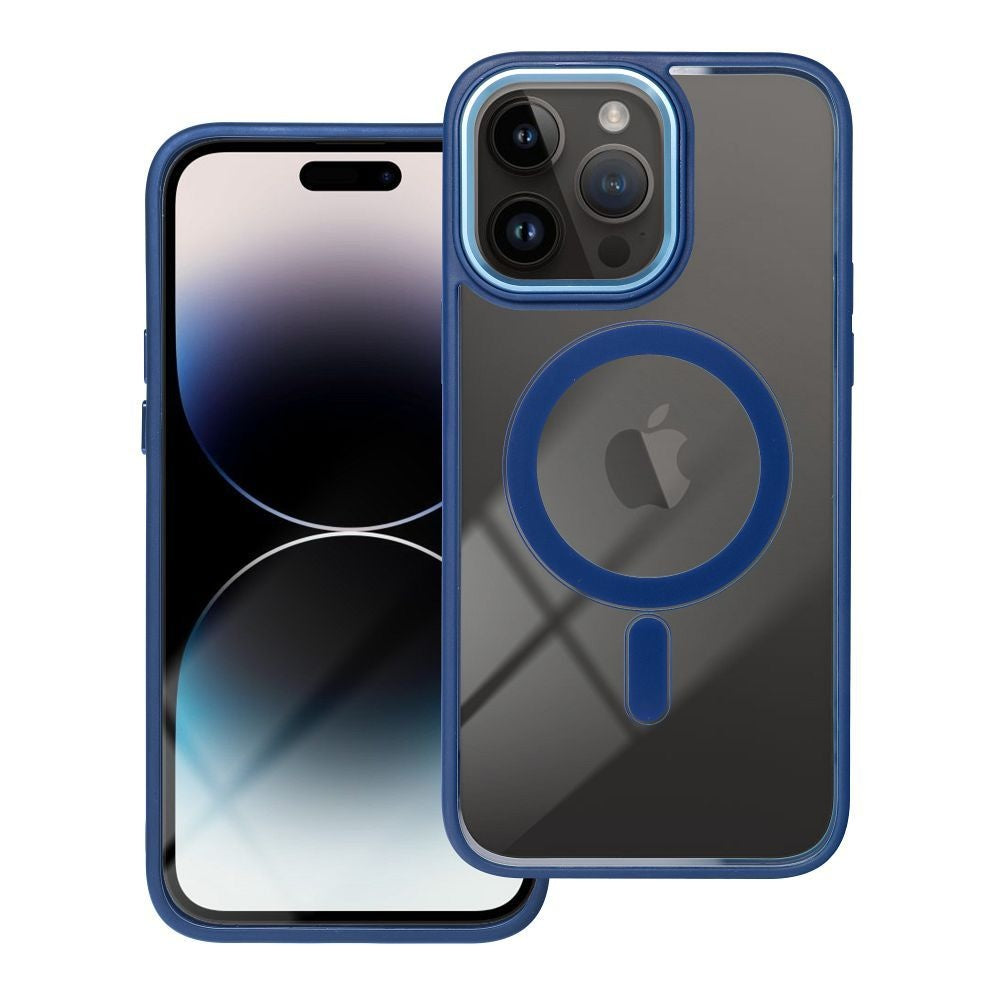 Гръб COLOR EDGE MAG COVER съвместим с MagSafe за IPHONE 14 Pro Max тъмно син син