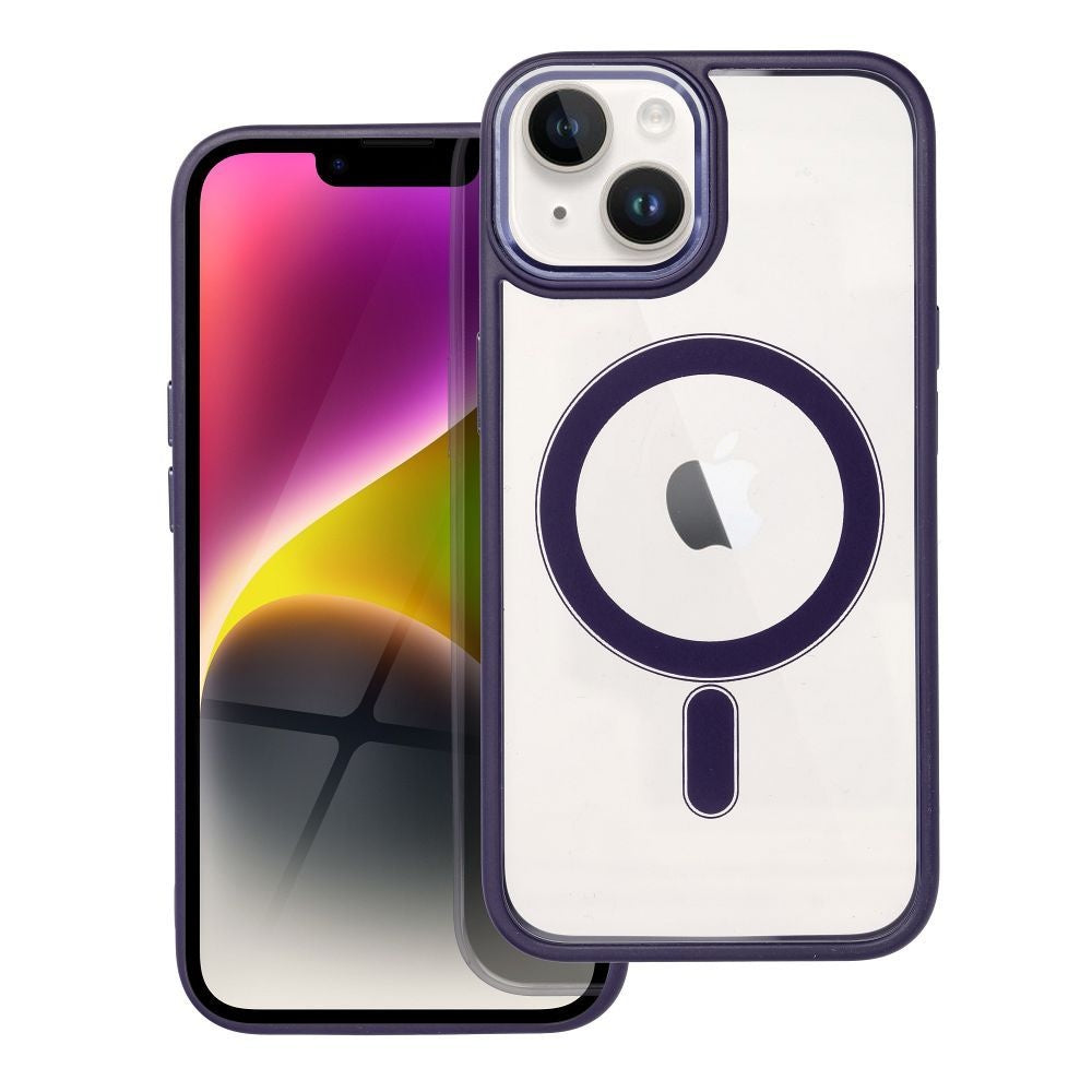 Гръб COLOR EDGE MAG COVER съвместим с MagSafe за IPHONE 14 deep лилав