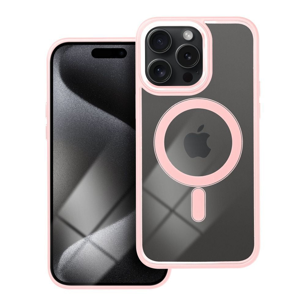 Гръб COLOR EDGE MAG COVER съвместим с MagSafe за IPHONE 15 Pro Max розов