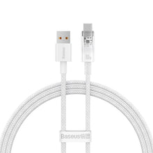 Заредете изображение във визуализатора на галерията – BASEUS кабел USB A към Type C PD 100W Explorer CATS010402 1 м бял

