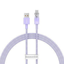 Заредете изображение във визуализатора на галерията – BASEUS кабел USB A към Type C PD 100W Explorer CATS010405 1 м лилав
