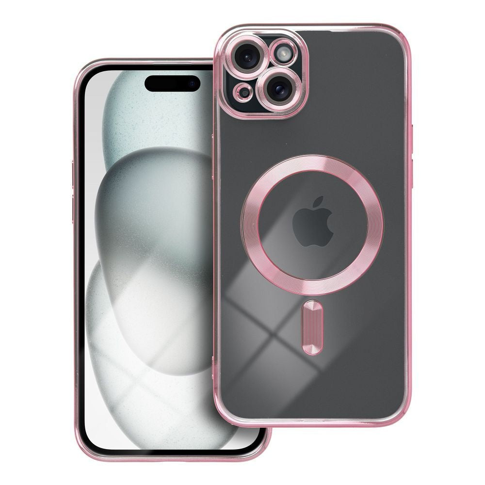 Гръб ELECTRO MAG COVER съвместим с MagSafe за IPHONE 15 Plus розов златист