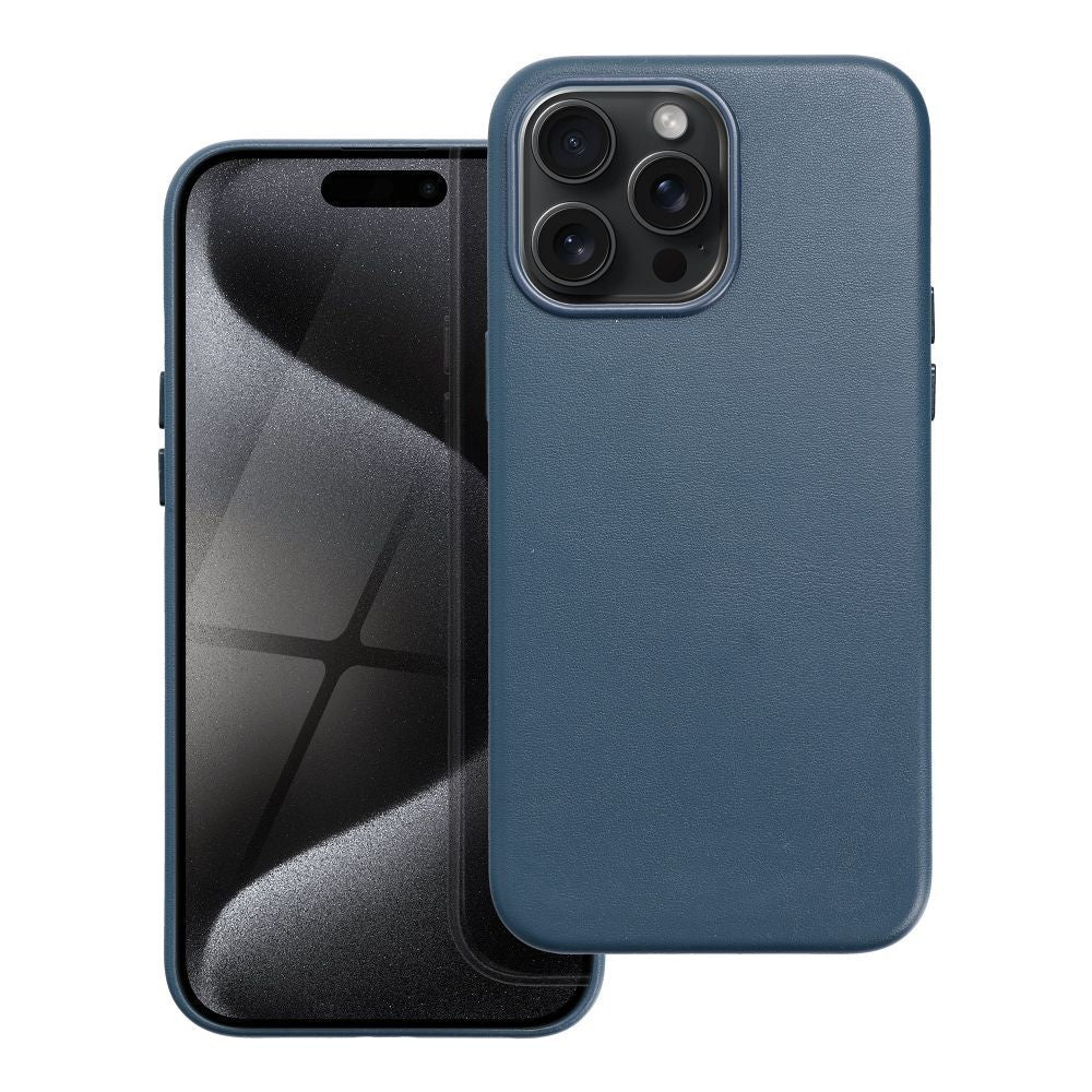 Гръб LEATHER MAG COVER за IPHONE 15 Pro Max indigo син