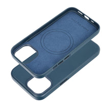 Заредете изображение във визуализатора на галерията – Гръб LEATHER MAG COVER за IPHONE 15 indigo син
