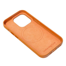 Заредете изображение във визуализатора на галерията – Гръб LEATHER MAG COVER за IPHONE 15 Pro оранжев
