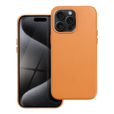 Гръб LEATHER MAG COVER за IPHONE 15 Pro Max оранжев