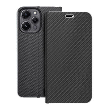 Заредете изображение във визуализатора на галерията – Калъф тип книга LUNA Carbon XIAOMI Redmi 12 4G / 12 5G черен

