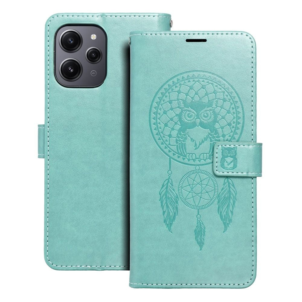 Калъф тип книга MEZZO за XIAOMI Redmi 12 4G / 12 5G dreamcatcher зелен