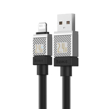 Заредете изображение във визуализатора на галерията – BASEUS кабел USB A към Lightning 2,4A Coolplay CAKW000501 2 м черен
