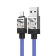 Заредете изображение във визуализатора на галерията – BASEUS кабел USB A към Lightning 2,4A Coolplay CAKW000507 2 м оранжев
