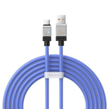 Заредете изображение във визуализатора на галерията – BASEUS кабел USB A към Type C PD 100W CoolPlay CAKW000703 2 м син
