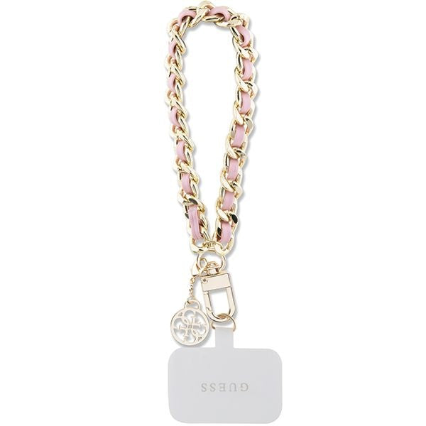 GUESS ръчна каишка GUOUCHSAMC4P (Сафияно верига 4G Charm) розов