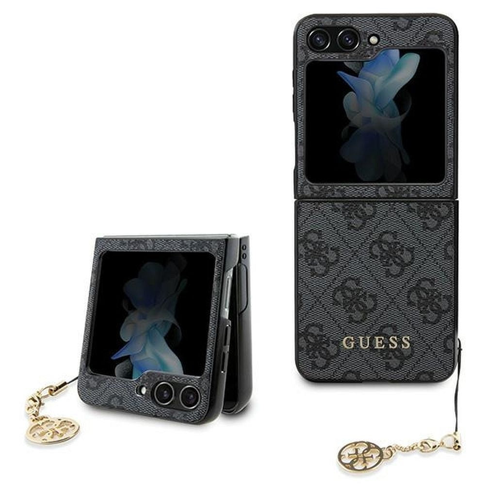 Оригинален гръб GUESS за SAMSUNG Z Flip 5 GUHCZF5GF4GGR (4G Charm) сив