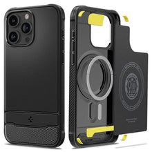 Заредете изображение във визуализатора на галерията – SPIGEN RUGGED ARMOR калъф за MAG compatible with MagSafe for IPHONE 15 Pro matte черен
