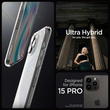 Заредете изображение във визуализатора на галерията – SPIGEN ULTRA HYBRID калъф за IPHONE 15 Pro frost clear
