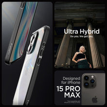 Заредете изображение във визуализатора на галерията – SPIGEN ULTRA HYBRID калъф за IPHONE 15 Pro Max matte черен
