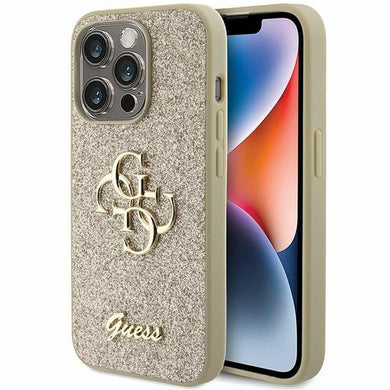 Оригинален гръб GUESS за IPHONE 15 Pro Max GUHCP15XHG4SGD (Fixed Glitter Big 4G) златист