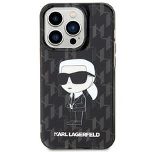 Заредете изображение във визуализатора на галерията – Оригинален гръб KARL LAGERFELD за IPHONE 15 Pro Max KLHCP15XHNKMKLK (Ikonik Monogram) черен

